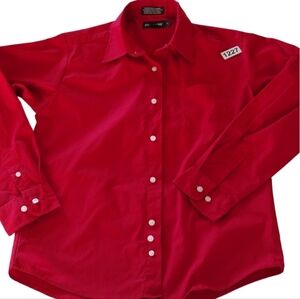 Dockers Button Up Shirt Boys Youth Size 14‎ Red Button Up Long Sleeves Colorful